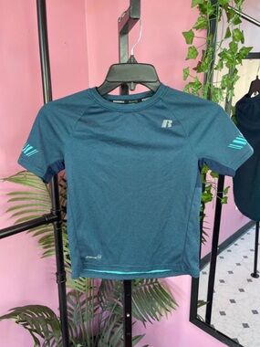 Russ Kids' Dark Teal Short-Sleeve Swim Rashguard with Teal Accent
